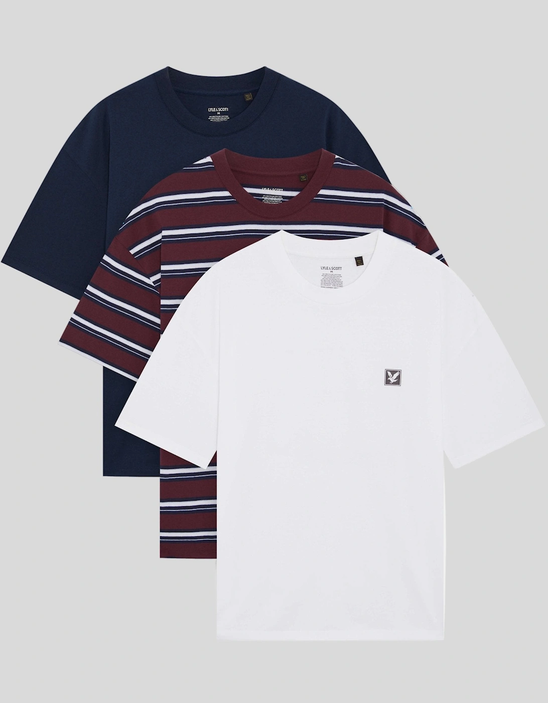 Striped 3 Pack Relaxed T-Shirt, 6 of 5