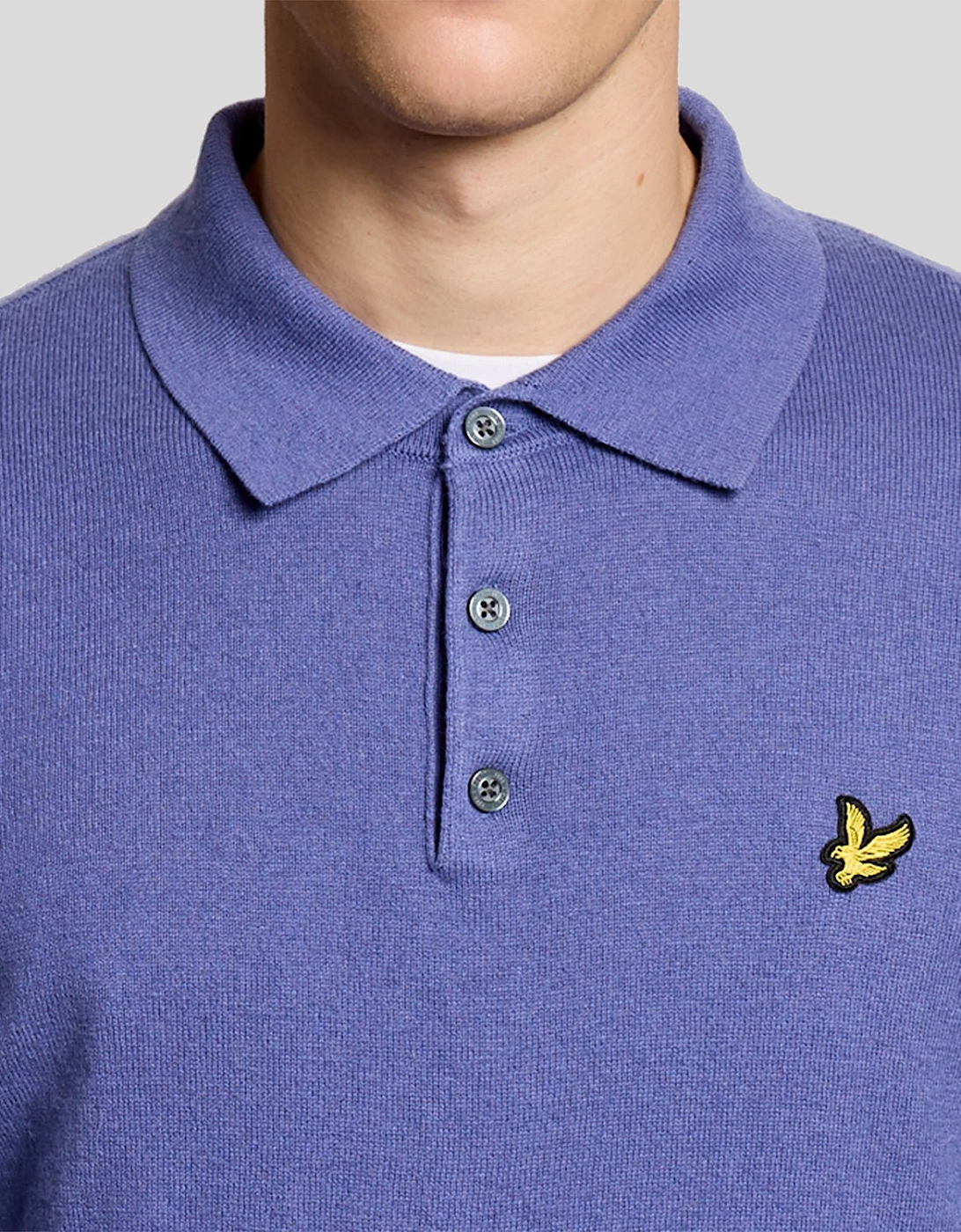 Merino Blend Long Sleeve Polo Shirt