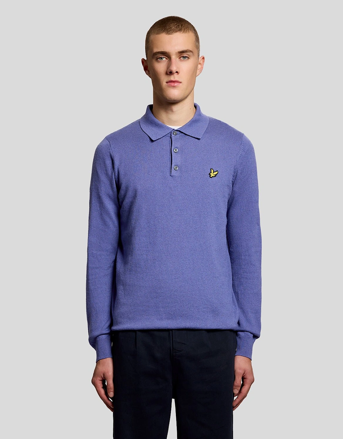 Merino Blend Long Sleeve Polo Shirt, 6 of 5