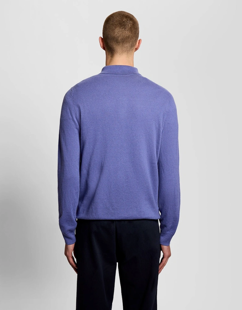 Merino Blend Long Sleeve Polo Shirt