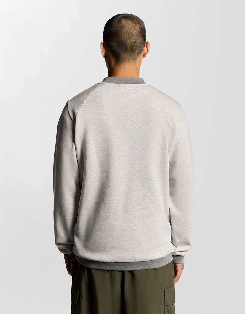 Half Raglan Sleeve Panneled Sweatshirt