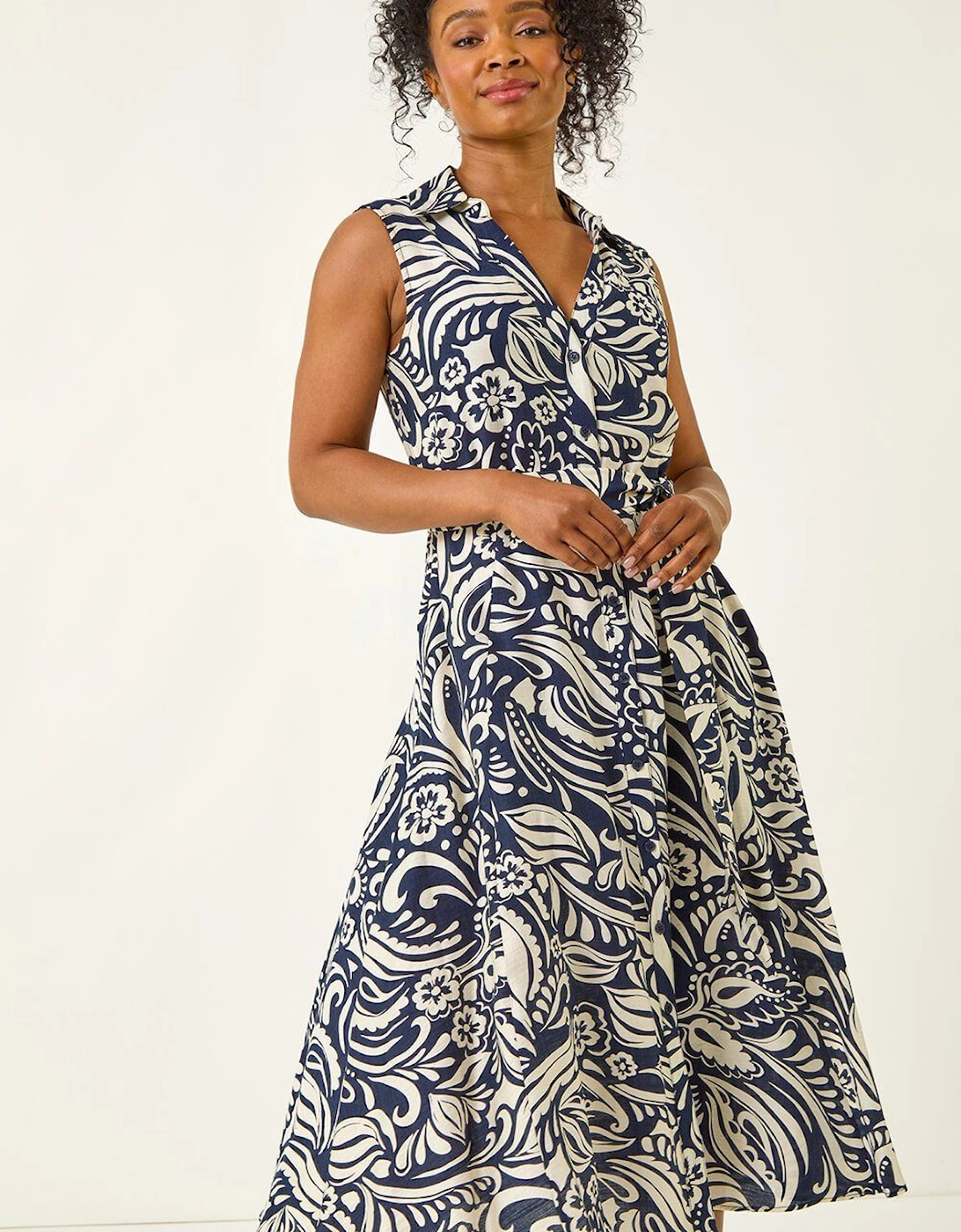 Petite Abstract Midi Shirt Dress, 2 of 1