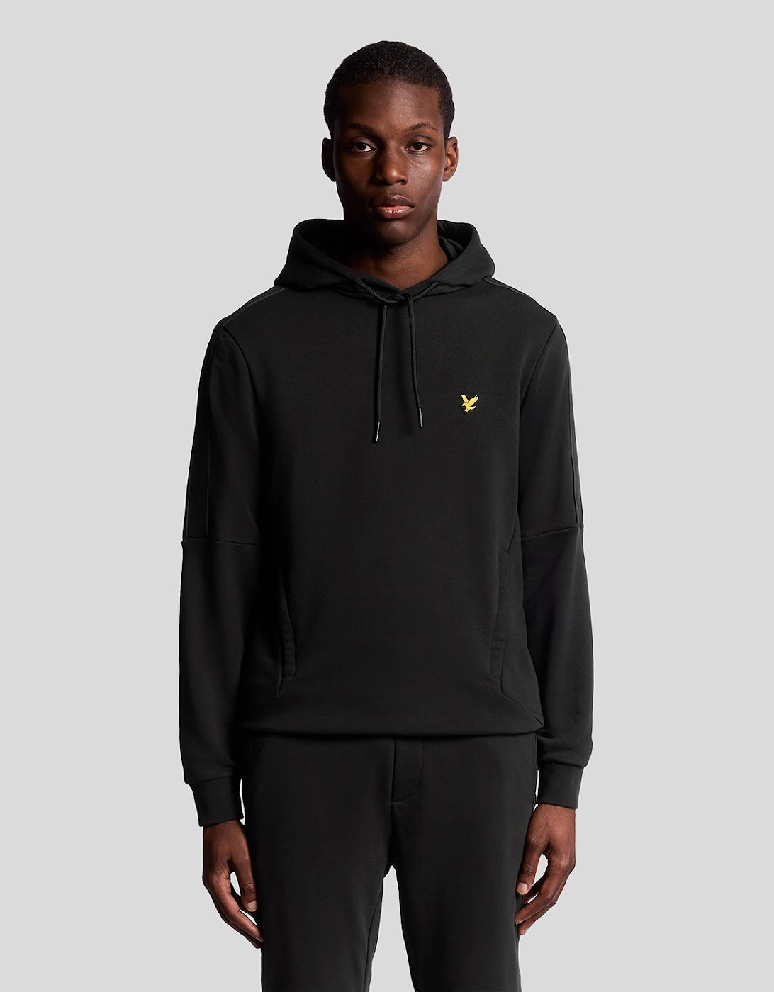 Lyle And Scott Men's Black Sports Tape Hoodie 38 M