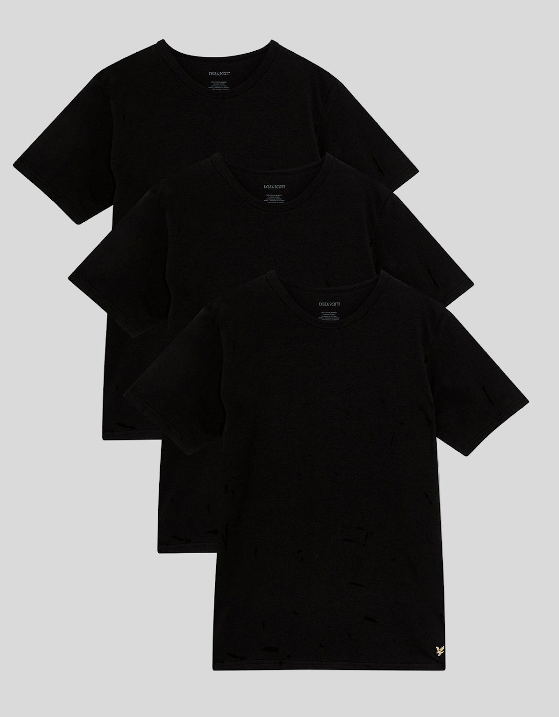 Lyle And Scott Men's Black 3-Pack Lounge T-Shirts  44 Xxl