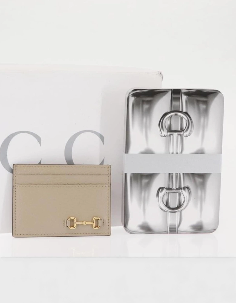 Horsebit Card Case & Playing Cards Set Silver