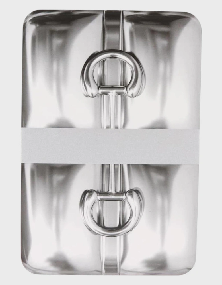 Horsebit Card Case & Playing Cards Set Silver