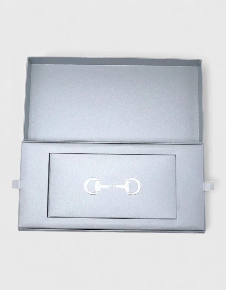 Horsebit Card Case & Playing Cards Set Silver