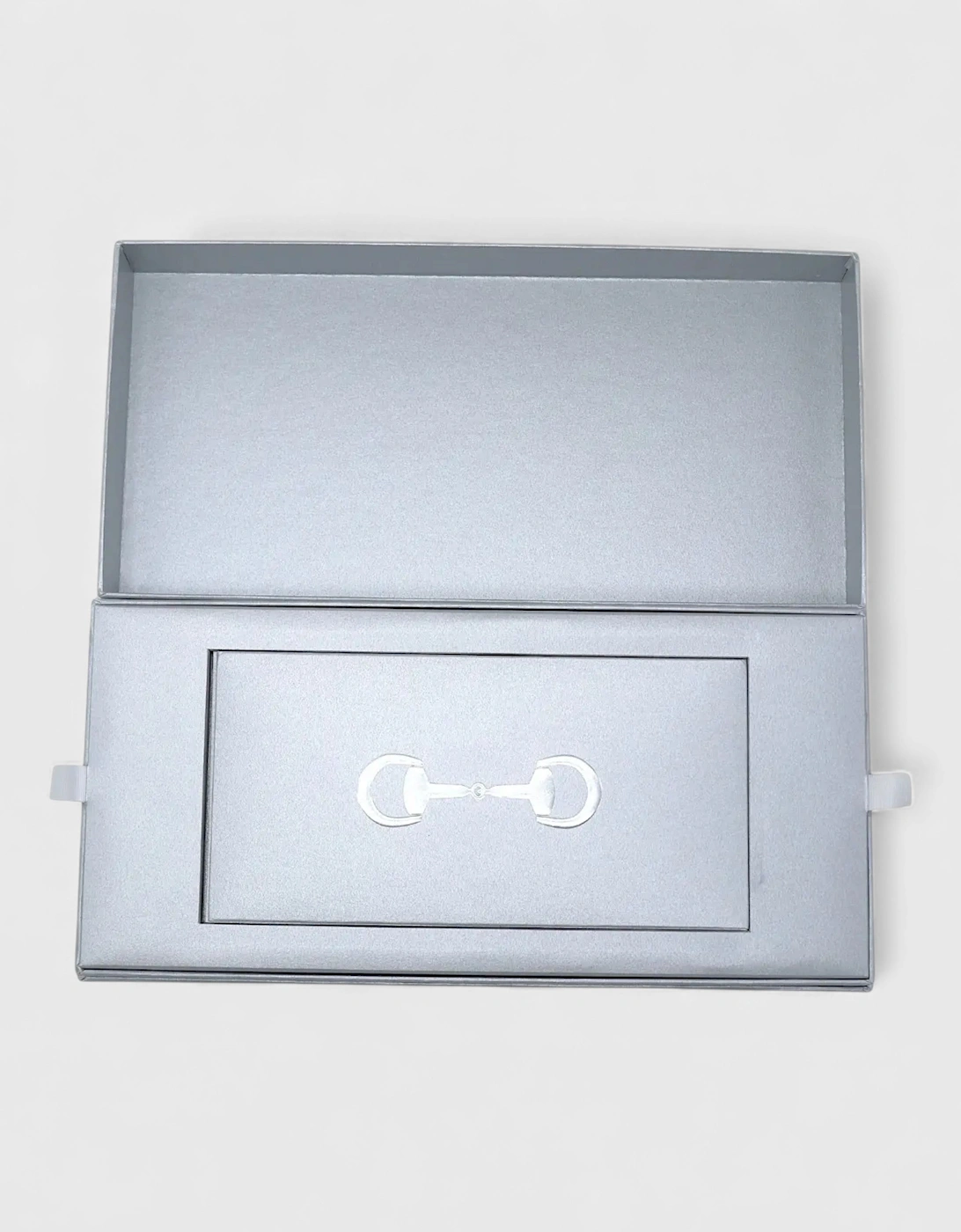 Horsebit Card Case & Playing Cards Set Silver