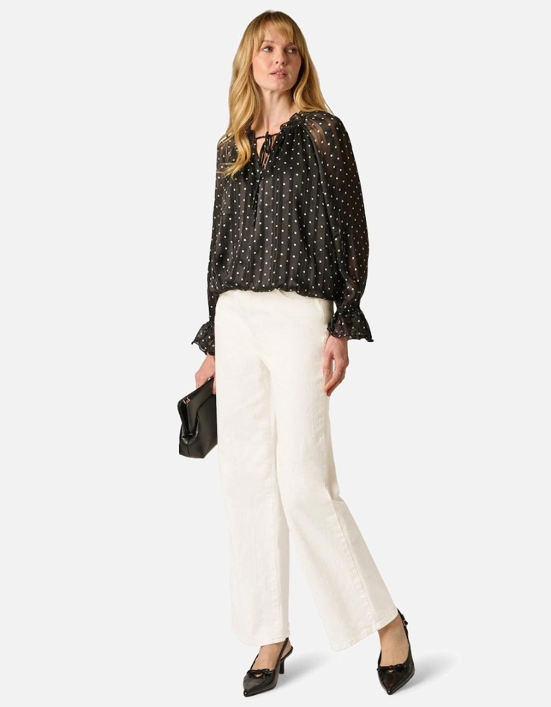 Printed Ruffle Tie Blouse, 2 of 1