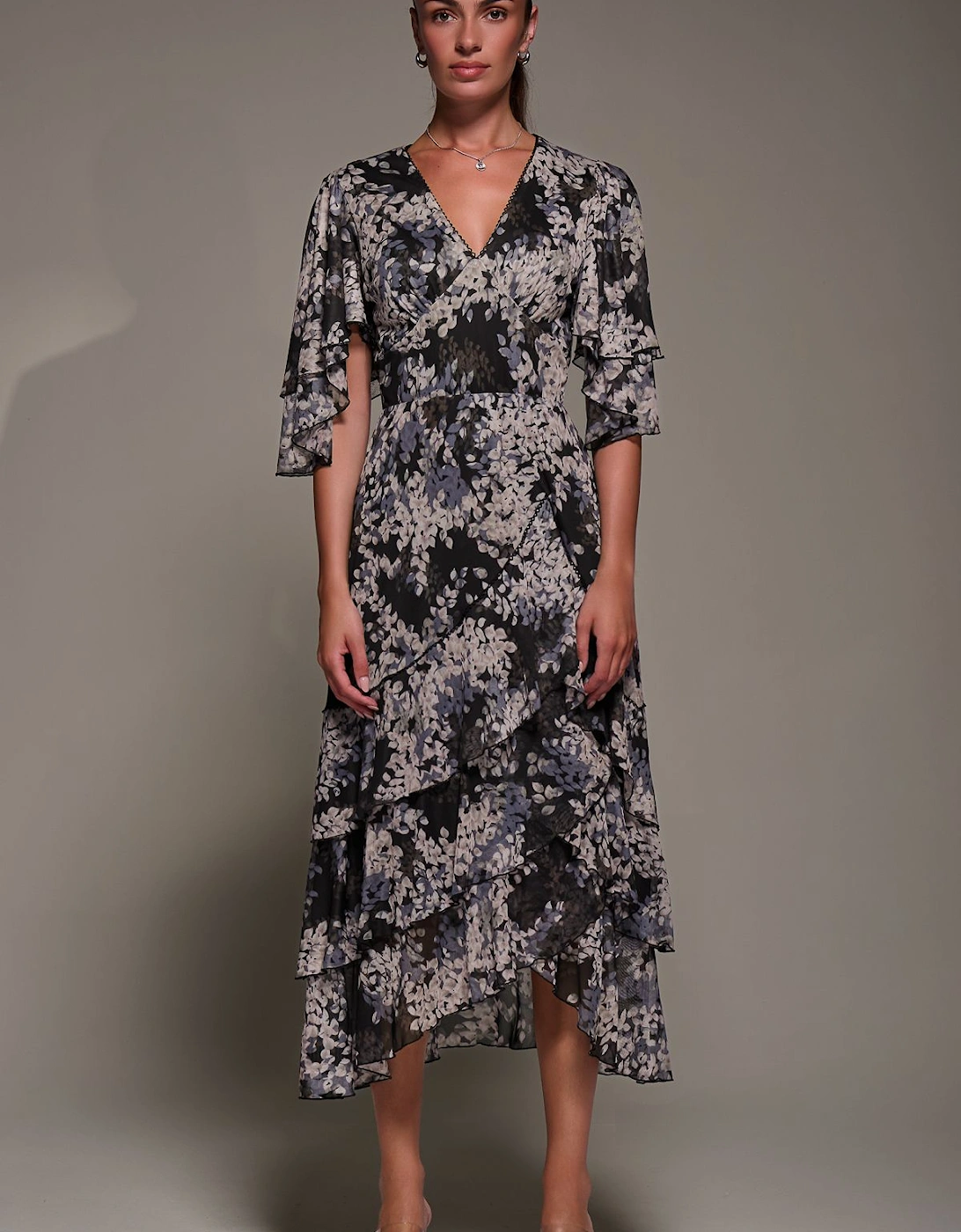 Frill Trim Mesh Maxi Dress, 2 of 1