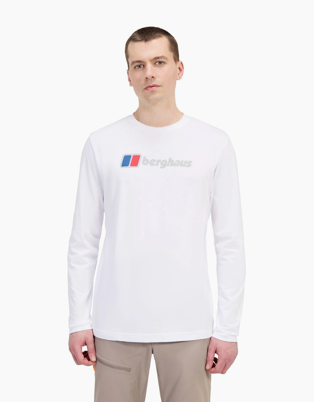 Berghaus Men's White Big Logo Long Sleeve T-Shirt - : 44 2XL