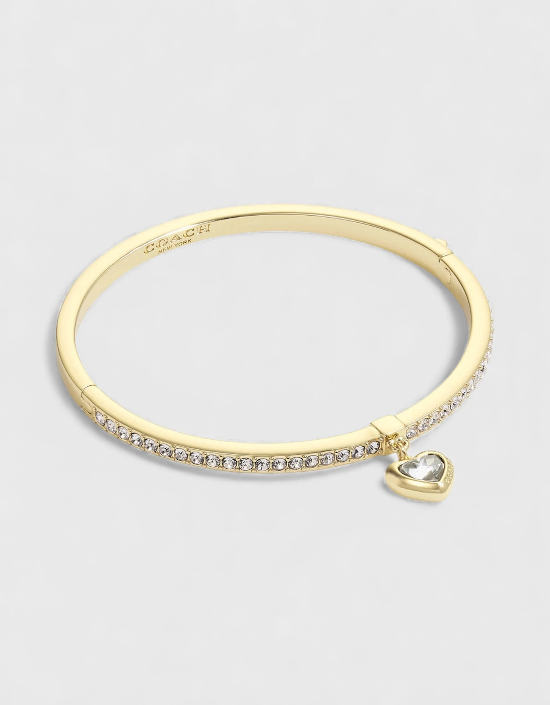Gold Heart Charm Bangle