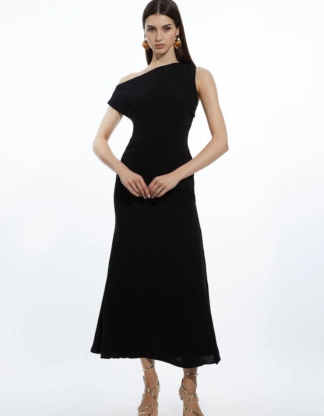 Drapey Crepe Jersey Corset Detail Maxi Dress, 2 of 1