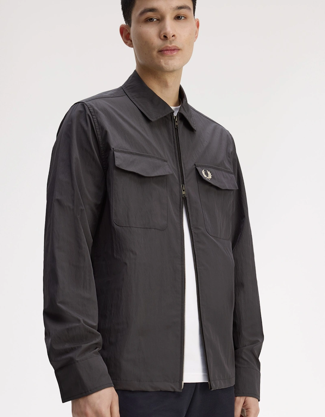 M5684 Zip Through Overshirt - Anchor Grey