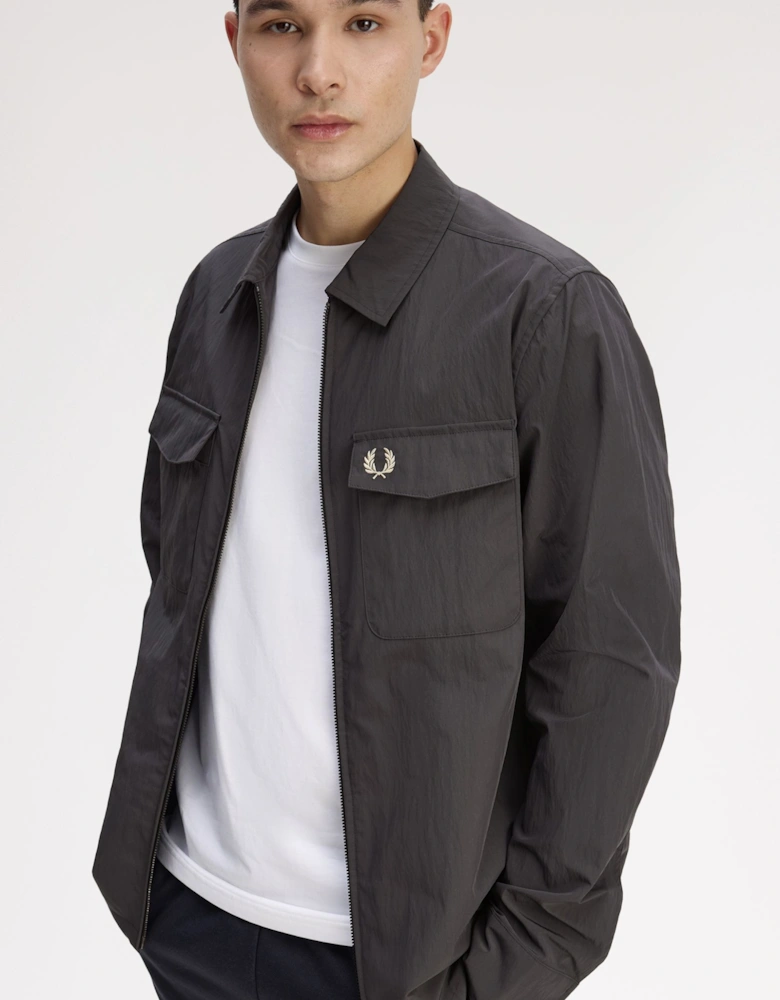 M5684 Zip Through Overshirt - Anchor Grey
