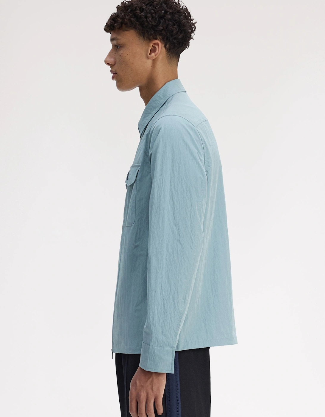 M5684 Zip Through Overshirt - Stockport Blue