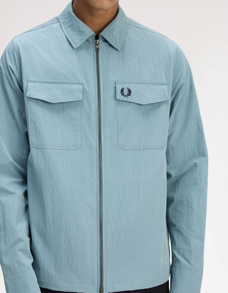 M5684 Zip Through Overshirt - Stockport Blue