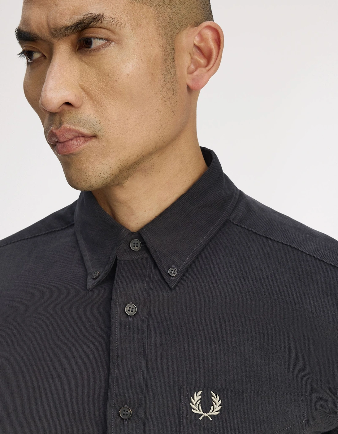 M1737 Needle Cord Shirt - Anchor Grey