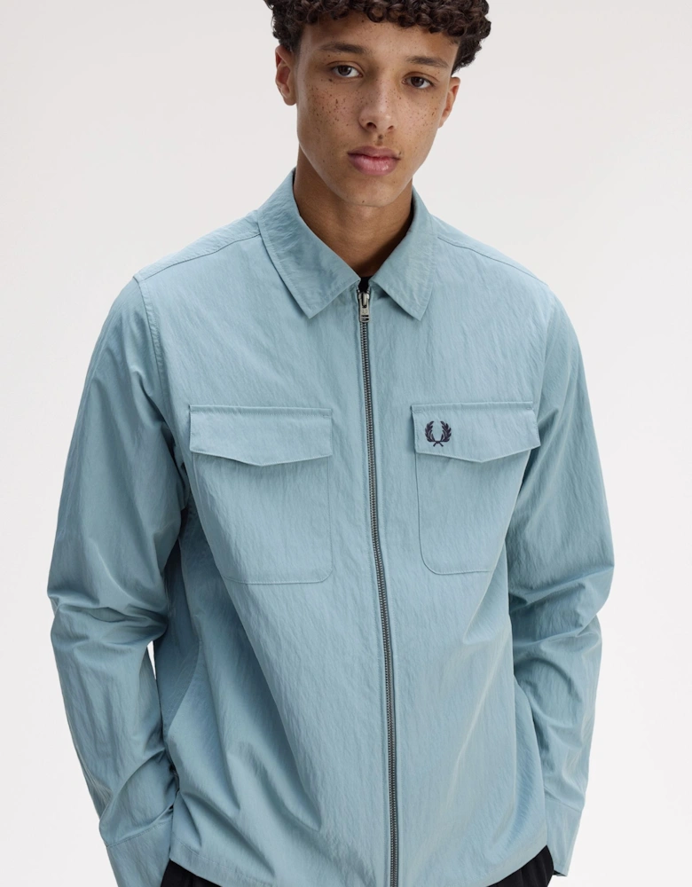 M5684 Zip Through Overshirt - Stockport Blue