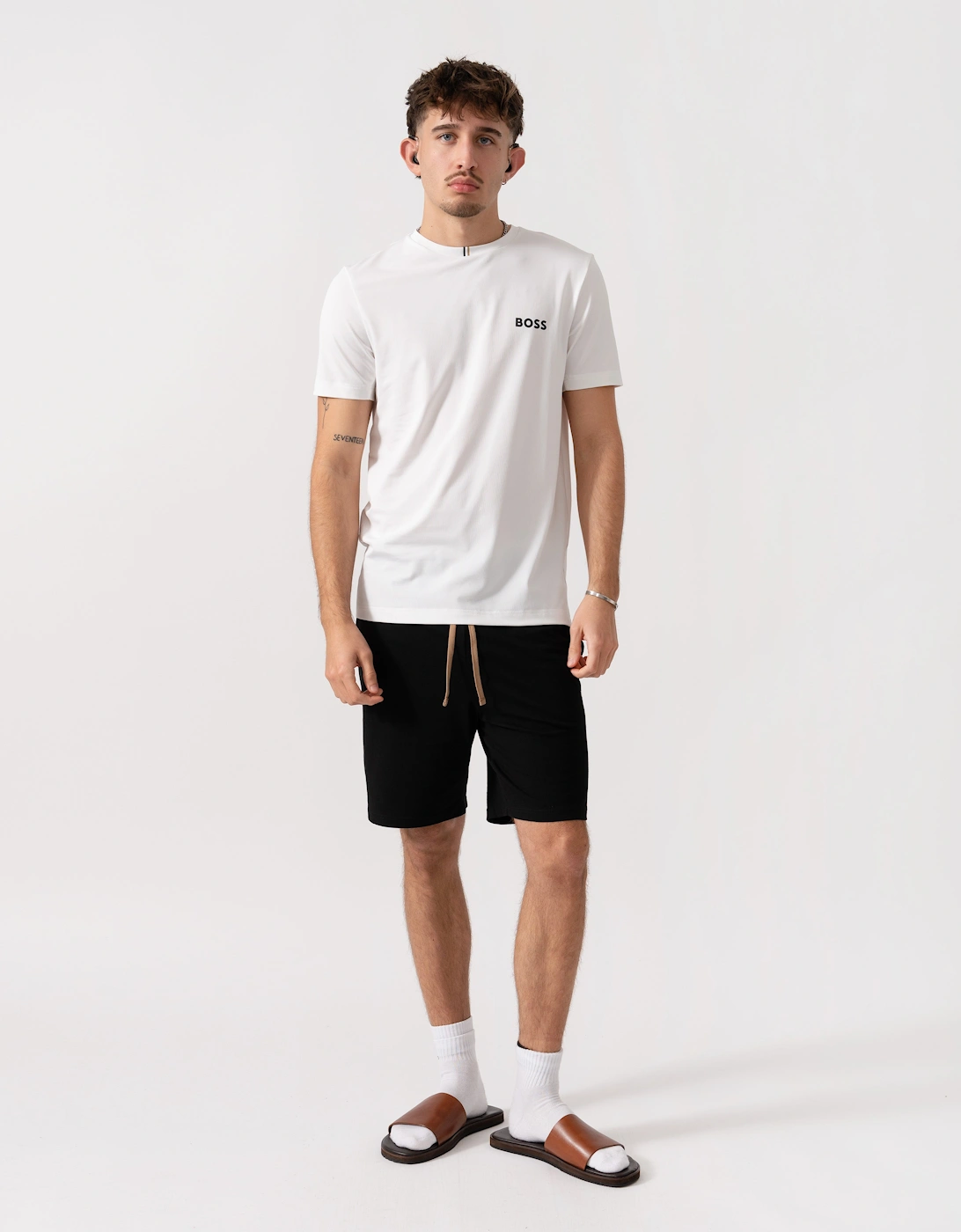 BOSS Green x Matteo Berrettini T-Shirt with Moisture-Wicking Piqué - White 100