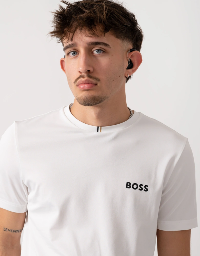 BOSS Green x Matteo Berrettini T-Shirt with Moisture-Wicking Piqué - White 100