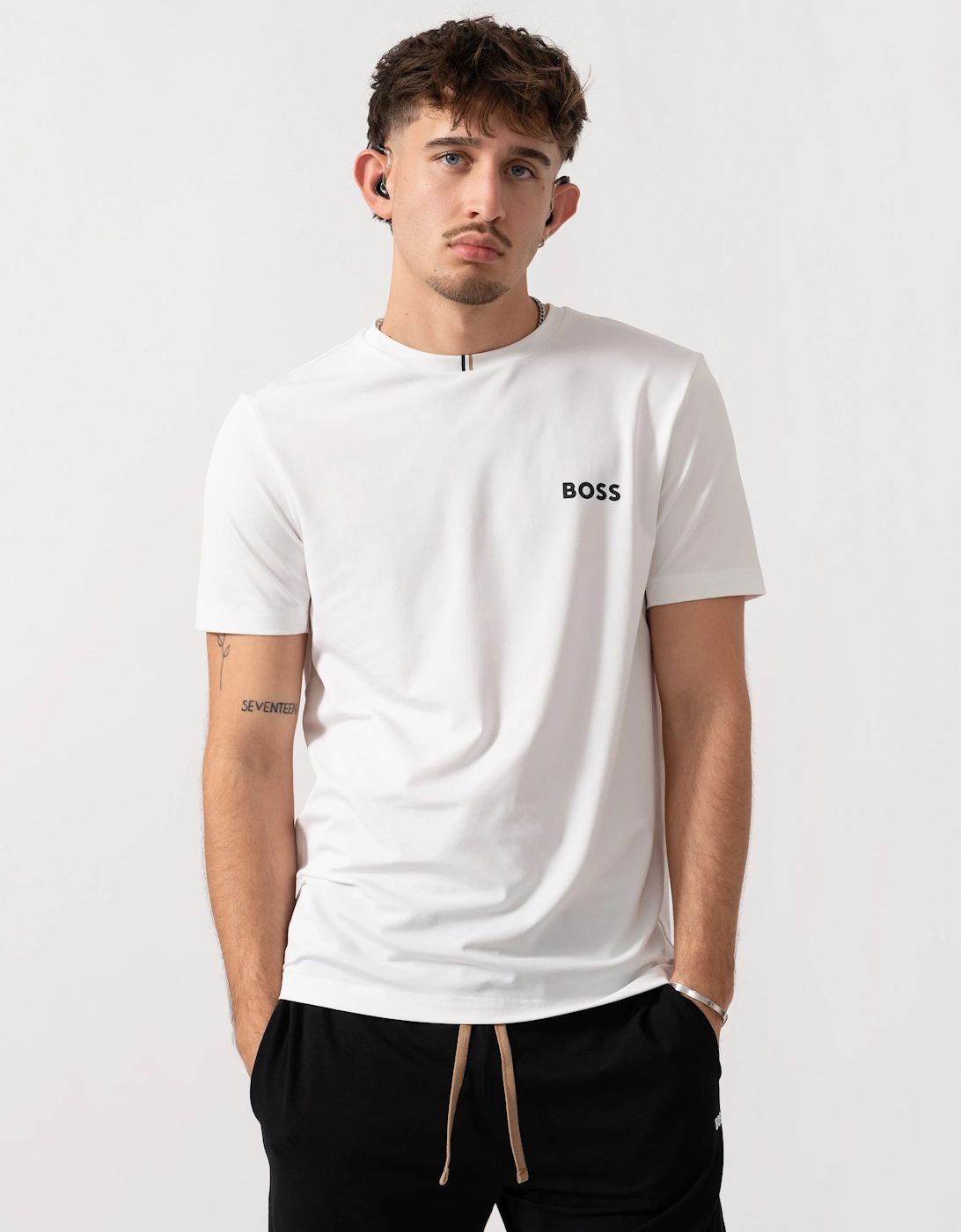 BOSS Green x Matteo Berrettini T-Shirt with Moisture-Wicking Piqué - White 100, 5 of 4