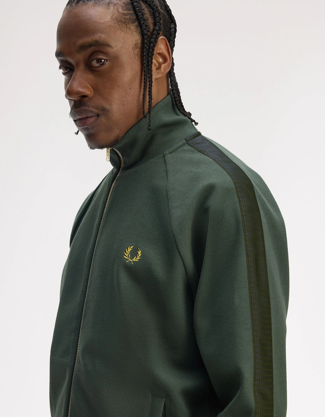 J1334 Dash Taped Track Jacket - Court Green