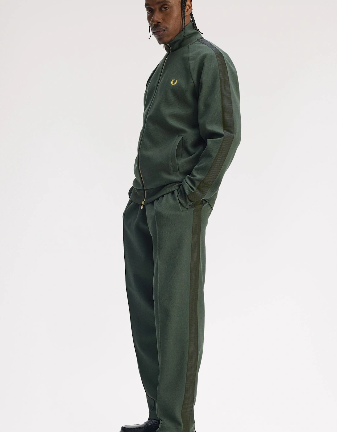J1334 Dash Taped Track Jacket - Court Green