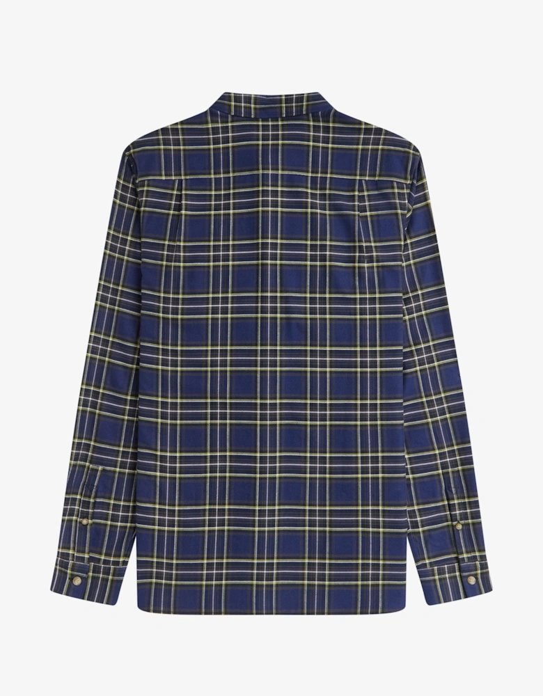 M1752 Brushed Twill Tartan Shirt - French Navy