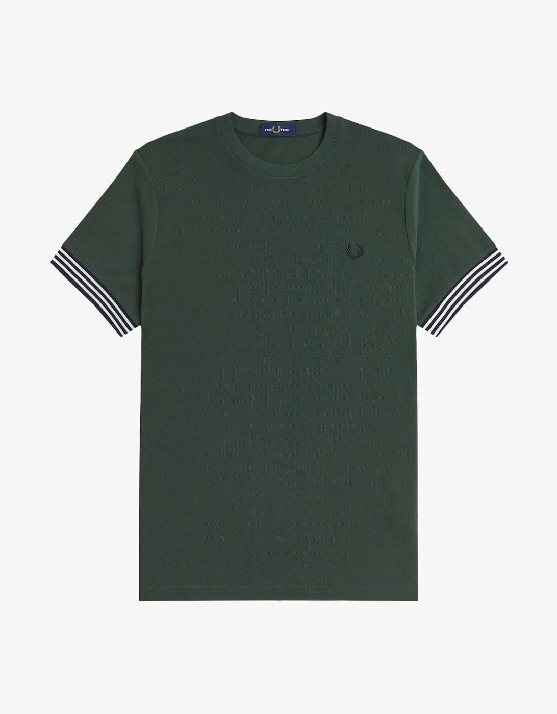 M7707 Striped Cuff T-Shirt - Court Green, 8 of 7