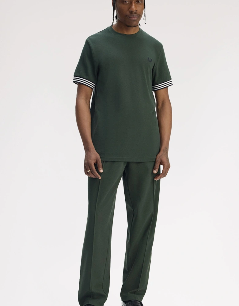 M7707 Striped Cuff T-Shirt - Court Green