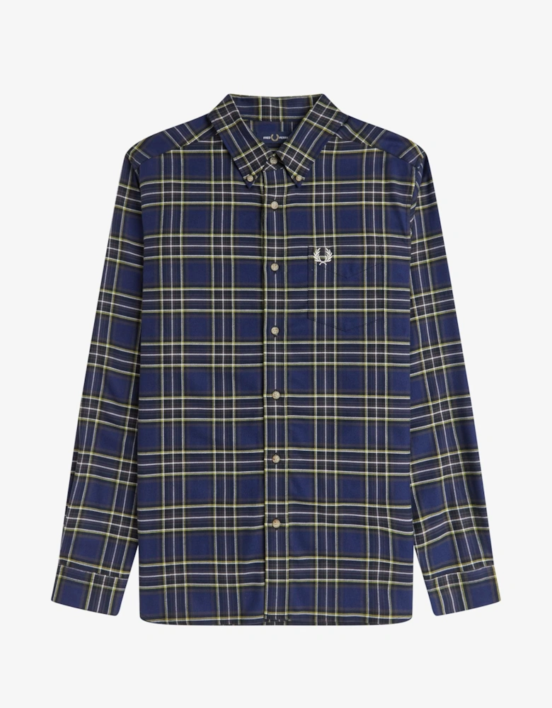 M1752 Brushed Twill Tartan Shirt - French Navy