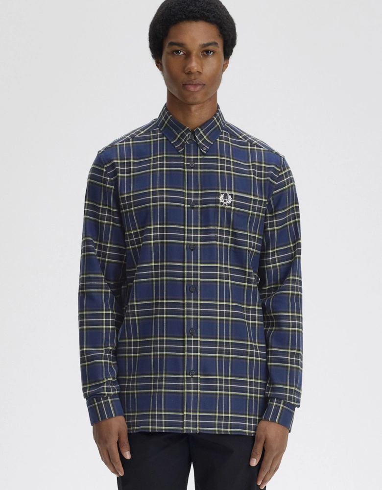 M1752 Brushed Twill Tartan Shirt - French Navy