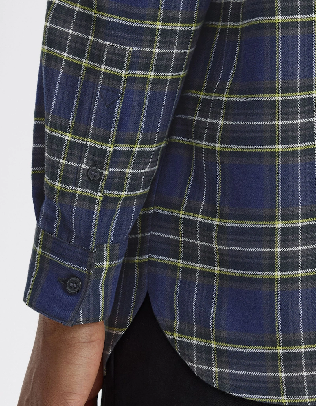 M1752 Brushed Twill Tartan Shirt - French Navy