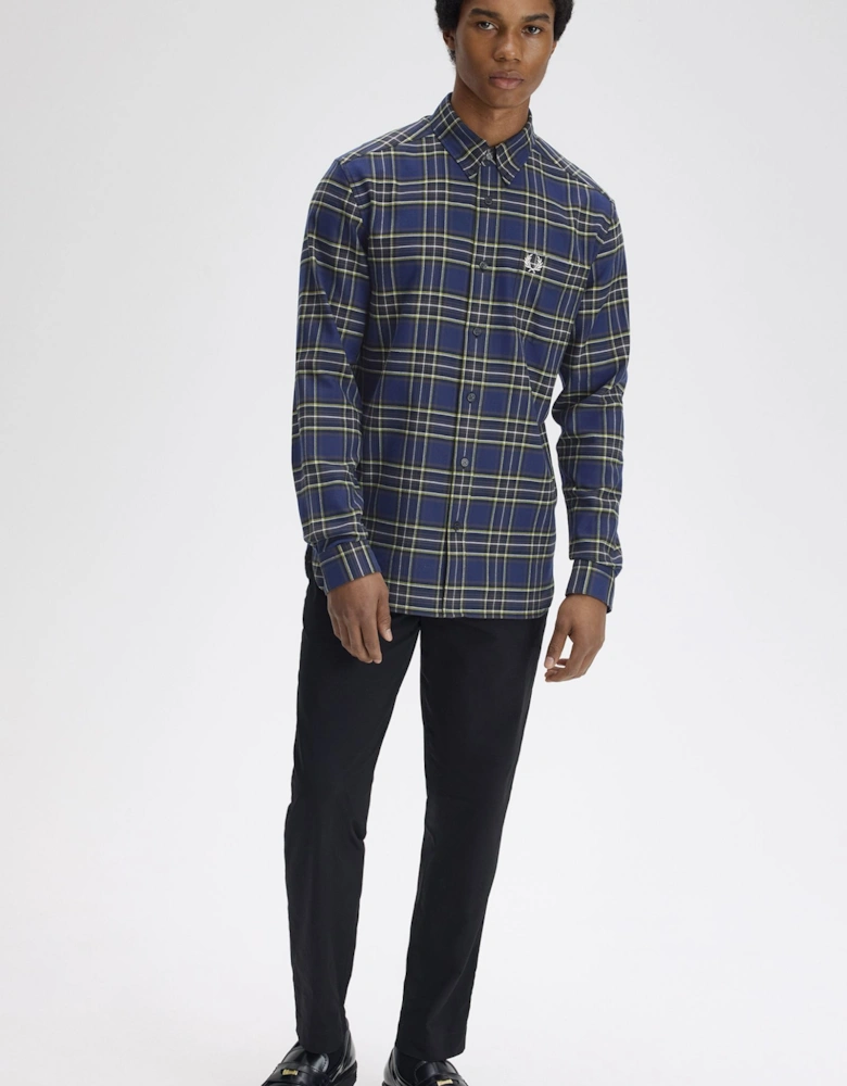 M1752 Brushed Twill Tartan Shirt - French Navy