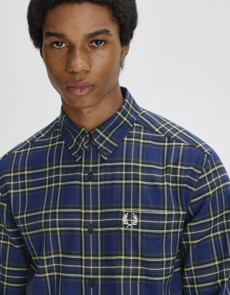 M1752 Brushed Twill Tartan Shirt - French Navy