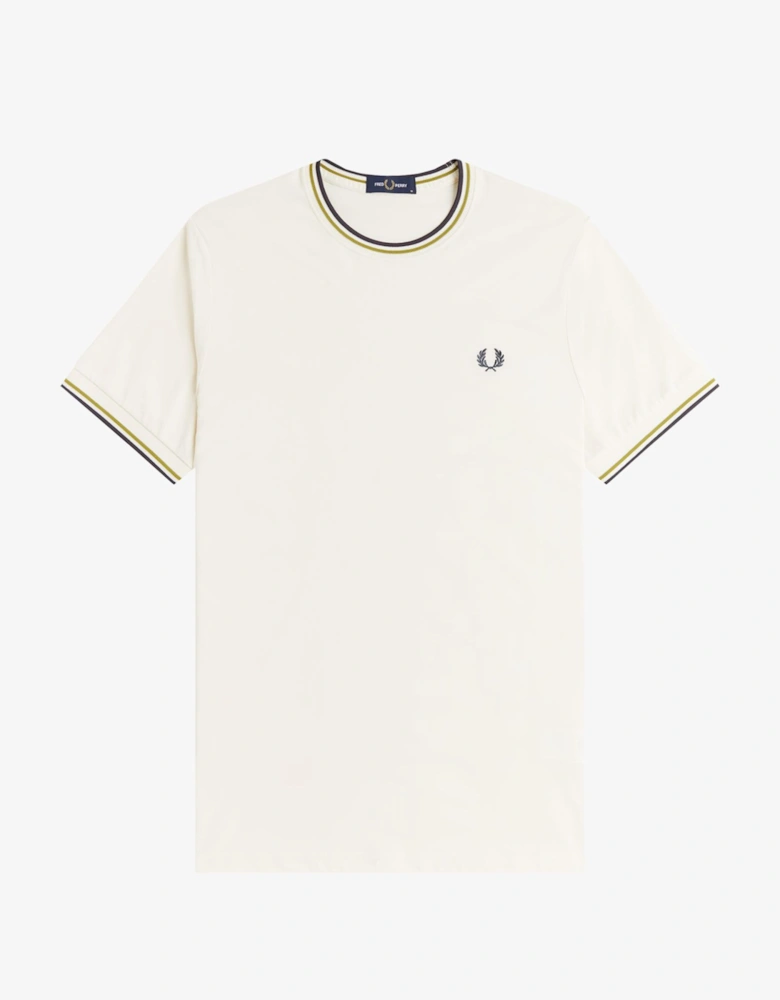 M1588V Twin Tipped T-Shirt - Ecru/Tennis Ball Yellow/Anchor Grey