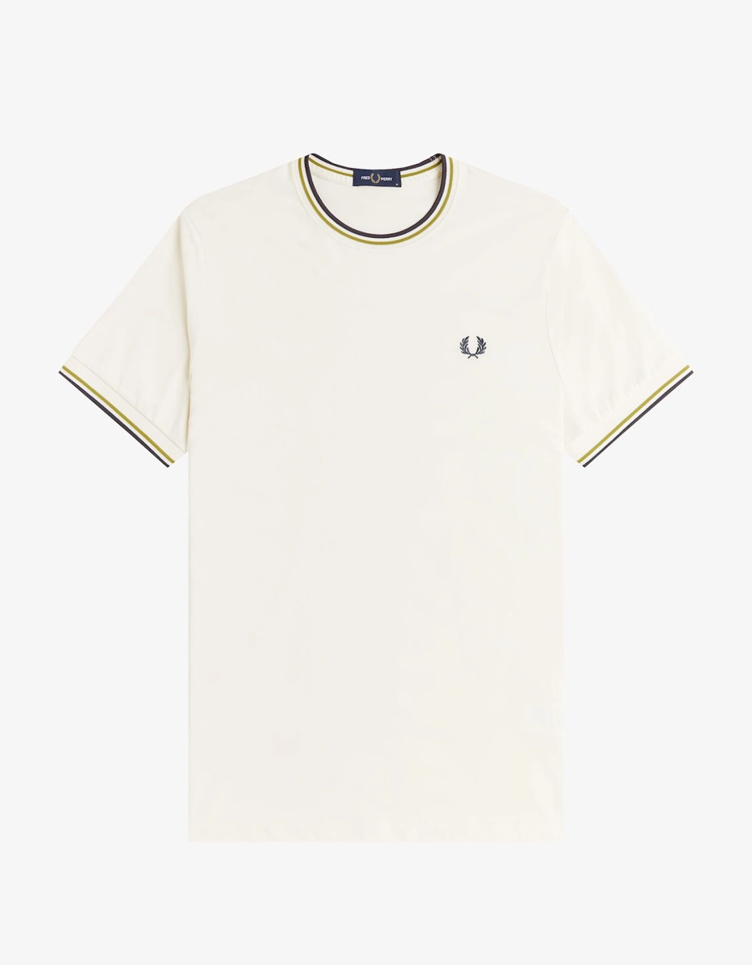 M1588V Twin Tipped T-Shirt - Ecru/Tennis Ball Yellow/Anchor Grey, 8 of 7