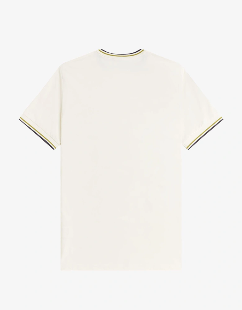 M1588V Twin Tipped T-Shirt - Ecru/Tennis Ball Yellow/Anchor Grey