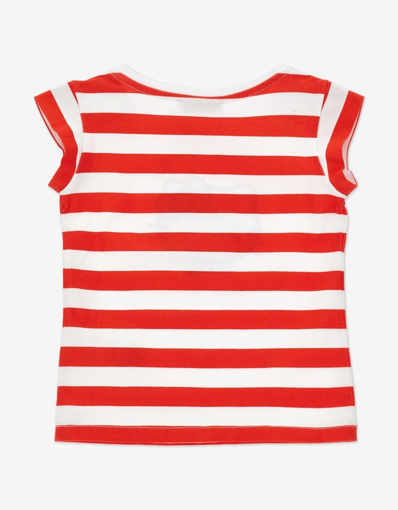 Girls Striped Hello Kitty T-Shirt in Red