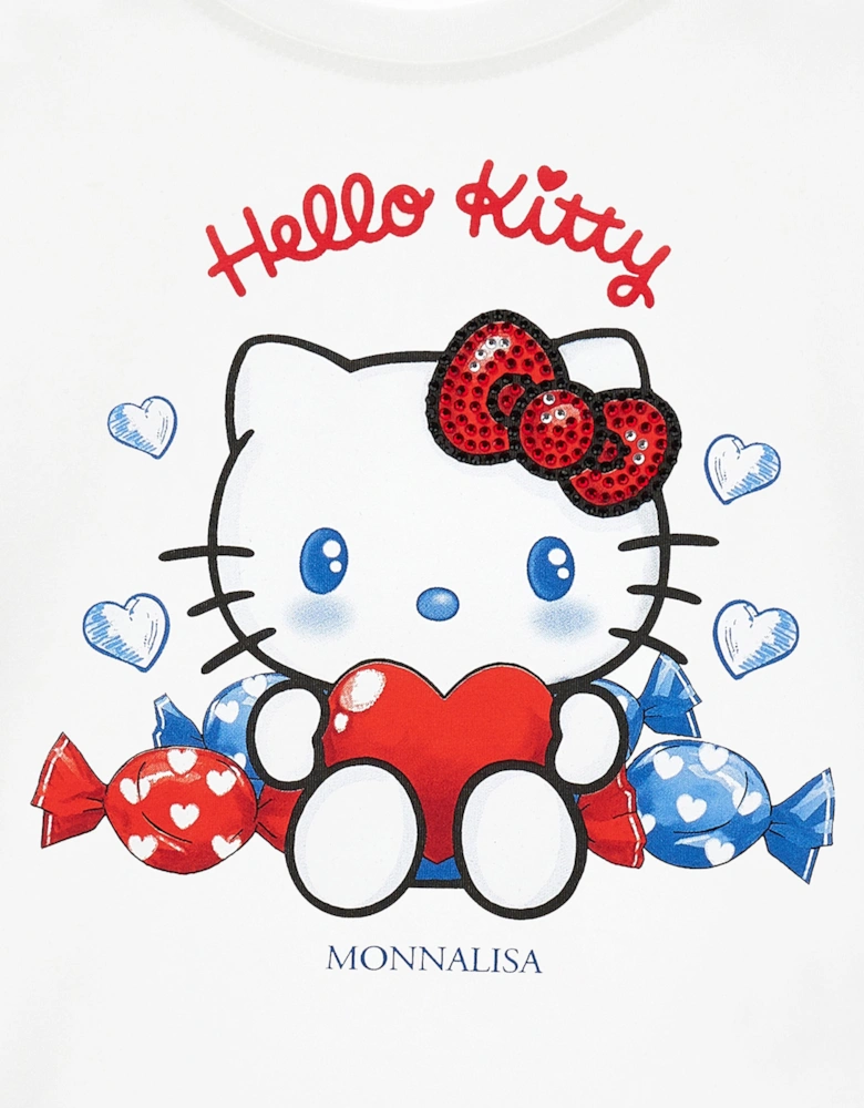 Girls Hello Kitty T-Shirt in White