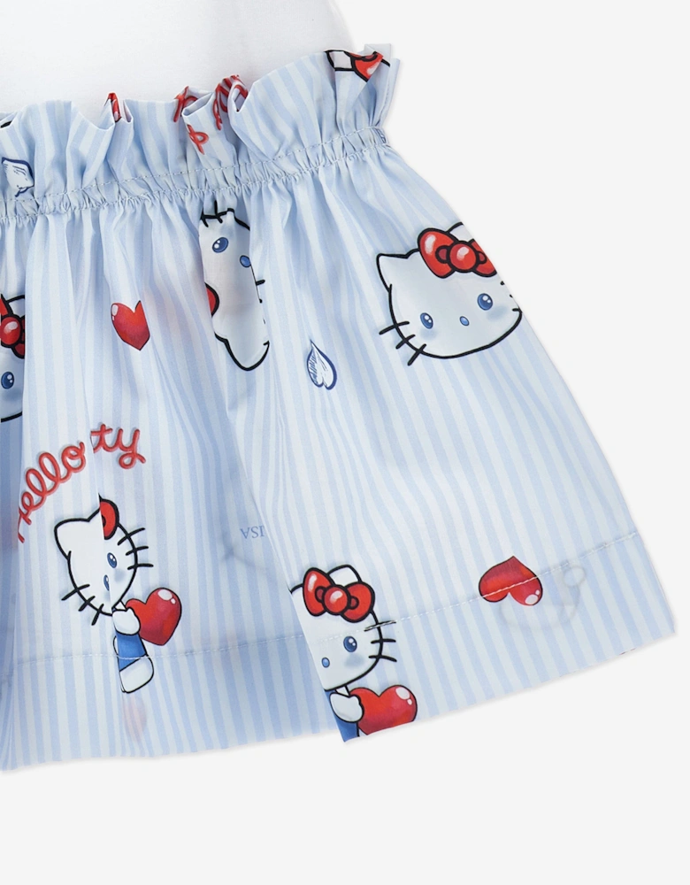 Girls Hello Kitty Jersey Dress in White