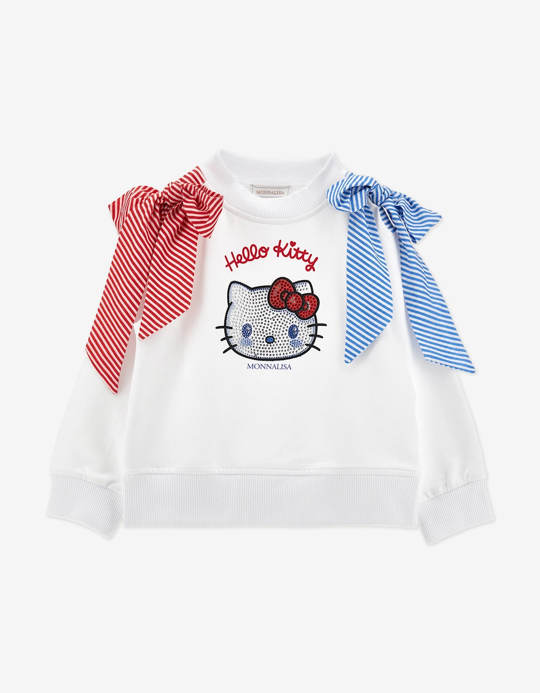 Monnalisa Girls White Hello Kitty Sweatshirt In - : 5 Years Size 5 Yrs Kids