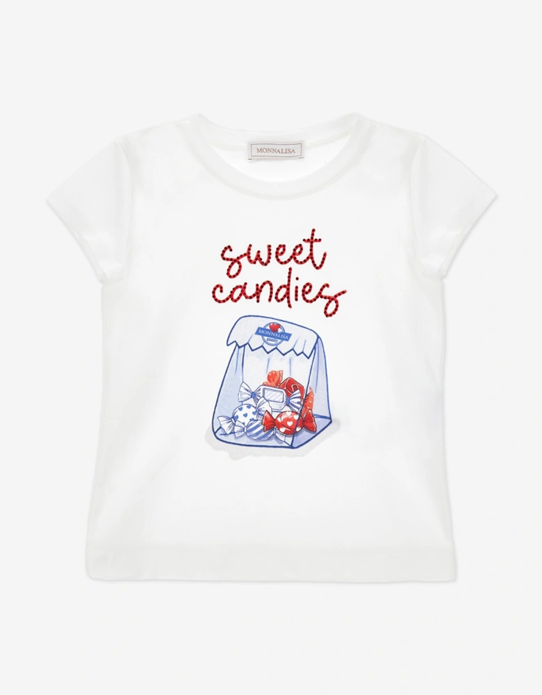 Girls Sweet Candies T-Shirt in White