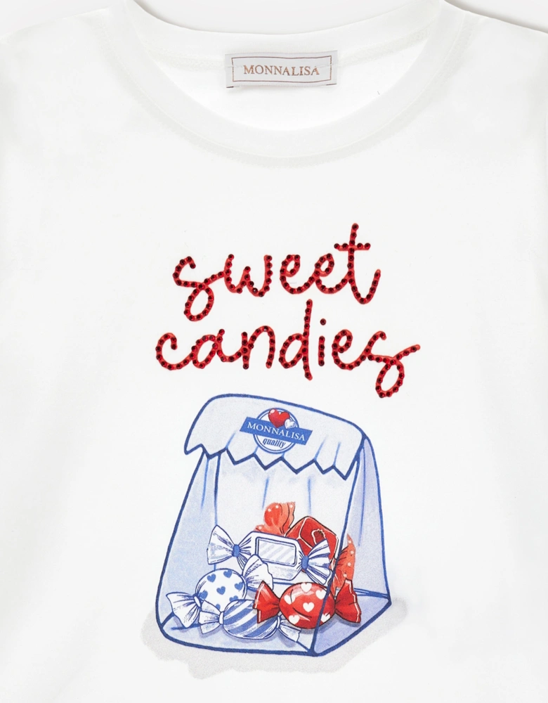 Girls Sweet Candies T-Shirt in White