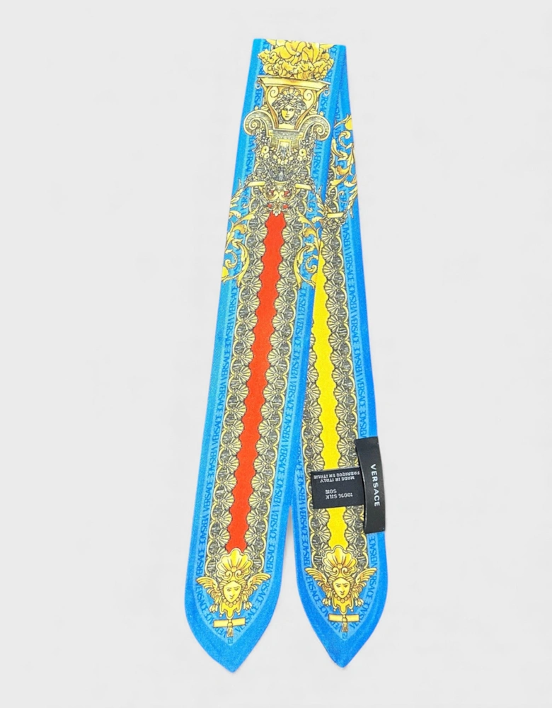 Silk Pattern Neckerchief Blue Gold