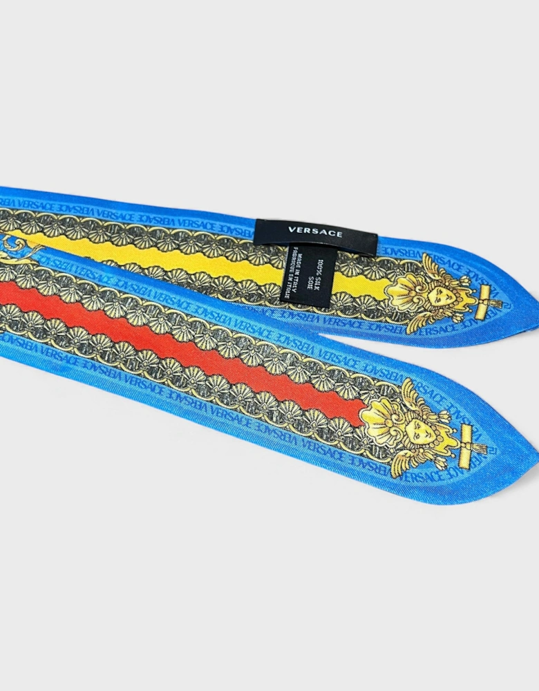 Silk Pattern Neckerchief Blue Gold