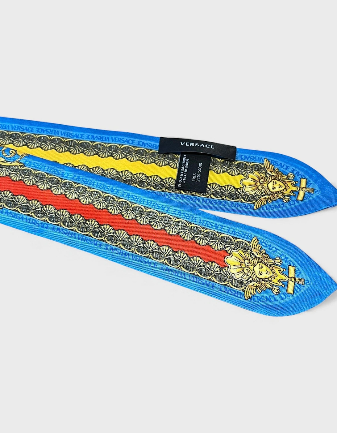 Silk Pattern Neckerchief Blue Gold