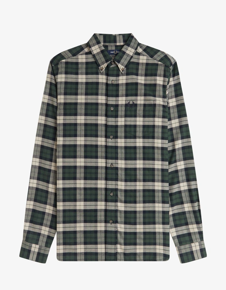 M1754 Brushed Twill Tartan Shirt - Court Green