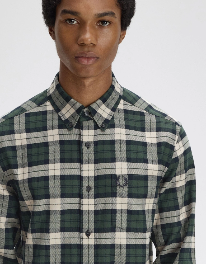 M1754 Brushed Twill Tartan Shirt - Court Green